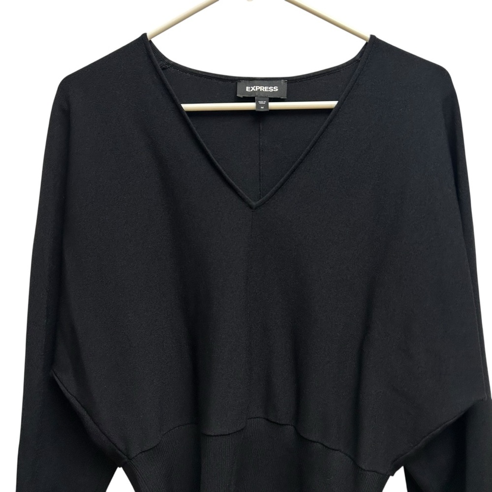 Express Black Banded Stretchy Sweater